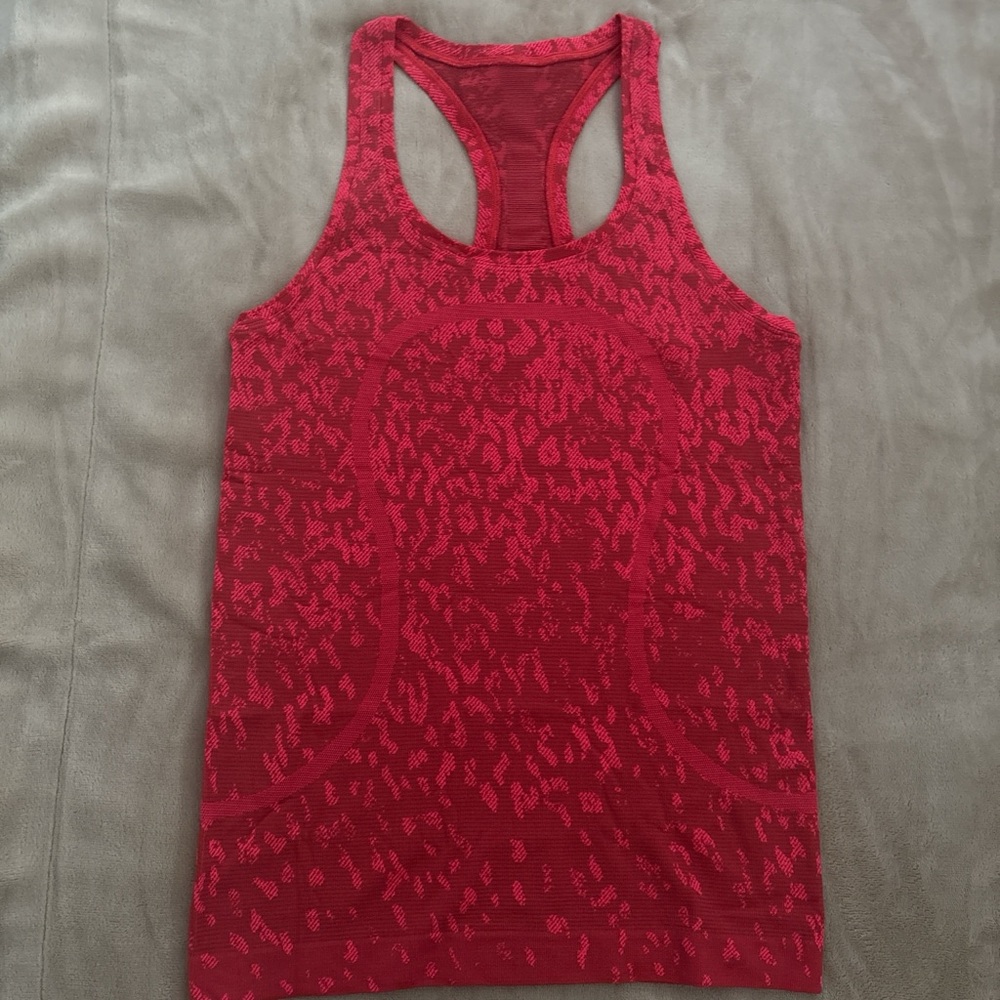 Lululemon Swiftly Tech Racerback Tank Top in color COVERED CAMO RED ROCK